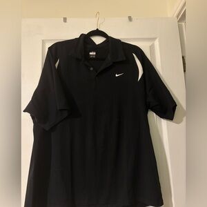Nike Men's Black and White Polo Shirt